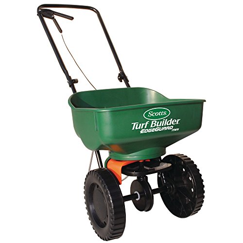 Scotts Turf Builder Edge Guard Mini Broadcast Spreader - Garden Supplies for Lawn Care Enthusiasts - Easy to Use Spreadi