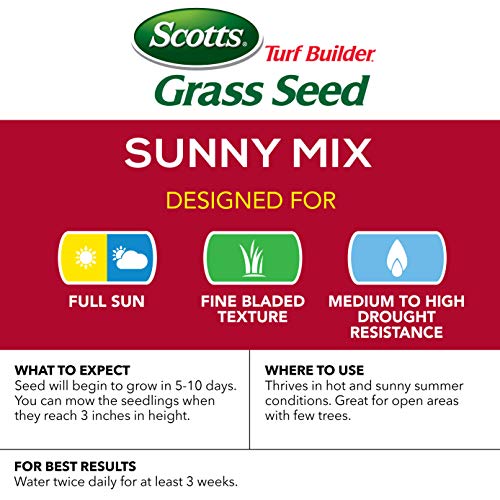 Scotts Turf Builder Grass Seed Sunny Mix for Direct Sunlight, Perfect for Homeowners
| Scotts Turf Builder Grass Seed S