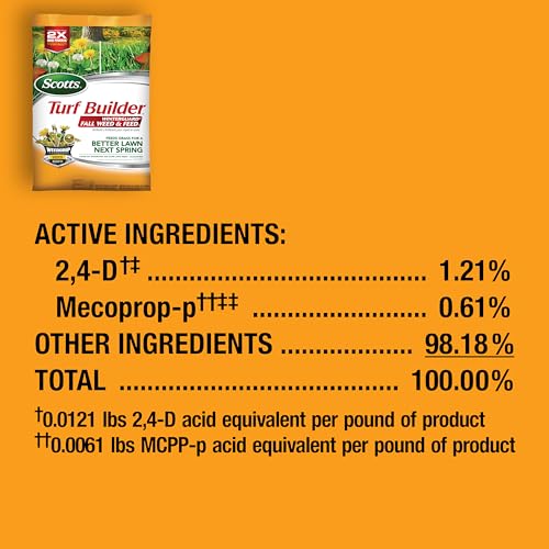 Scotts Turf Builder WinterGuard Fall Weed & Feed - Weed Killer & Fertilizer, Fall Use, Homeowners, Lawn Care, 12,000 sq.