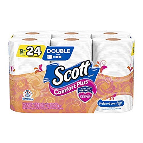 Scott ComfortPlus Toilet Paper, Soft & Strong Double Rolls for Bathroom Use (2 Pack)